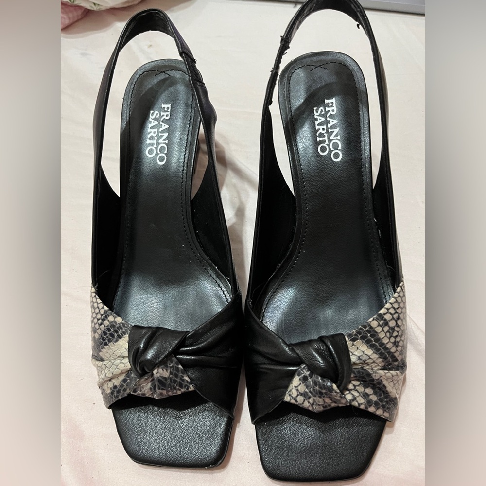 Franco Sarto Black and Tan Women's Shoes
